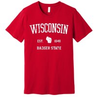 Vintage Wisconsin Est 1849 Badger State Premium T-Shirt