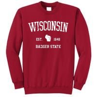 Vintage Wisconsin Est 1849 Badger State Tall Sweatshirt