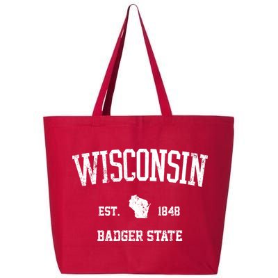 Vintage Wisconsin Est 1849 Badger State 25L Jumbo Tote