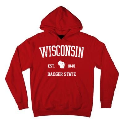 Vintage Wisconsin Est 1849 Badger State Tall Hoodie