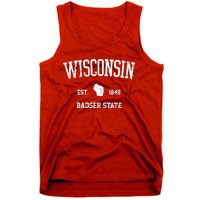 Vintage Wisconsin Est 1849 Badger State Tank Top