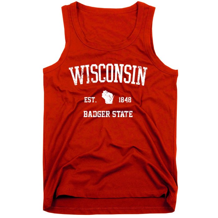 Vintage Wisconsin Est 1849 Badger State Tank Top