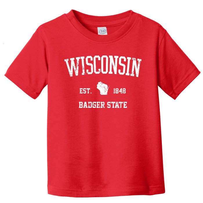 Vintage Wisconsin Est 1849 Badger State Toddler T-Shirt