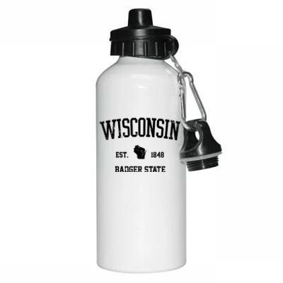 Vintage Wisconsin Est 1849 Badger State Aluminum Water Bottle