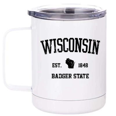 Vintage Wisconsin Est 1849 Badger State 12 oz Stainless Steel Tumbler Cup