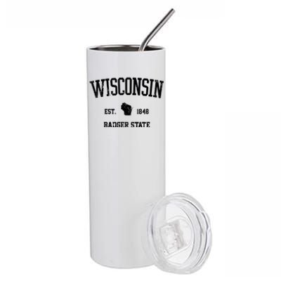 Vintage Wisconsin Est 1849 Badger State Stainless Steel Tumbler