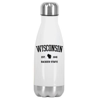 Vintage Wisconsin Est 1849 Badger State Stainless Steel Insulated Water Bottle