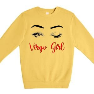 Virgo Winked Eye Zodiac Birthday Gift Premium Crewneck Sweatshirt