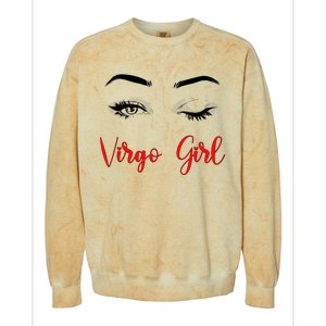 Virgo Winked Eye Zodiac Birthday Gift Colorblast Crewneck Sweatshirt