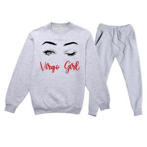 Virgo Winked Eye Zodiac Birthday Gift Premium Crewneck Sweatsuit Set