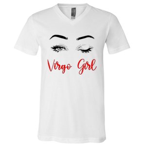 Virgo Winked Eye Zodiac Birthday Gift V-Neck T-Shirt