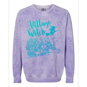 Village Witch Funny Halloween Costume Proud Gift Colorblast Crewneck Sweatshirt