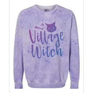 Village Witch Funny Halloween Witch Spell Outfit Costume Gift Colorblast Crewneck Sweatshirt