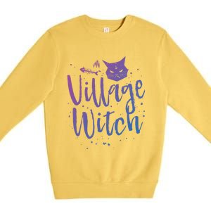 Village Witch Funny Halloween Witch Spell Outfit Costume Gift Premium Crewneck Sweatshirt