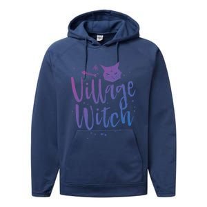 Village Witch Funny Halloween Witch Spell Outfit Costume Gift Performance Fleece Hoodie