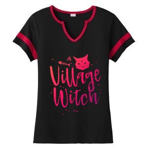 Village Witch Funny Halloween Witch Spell Outfit Costume Gift Ladies Halftime Notch Neck Tee