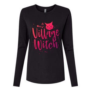 Village Witch Funny Halloween Witch Spell Outfit Costume Gift Womens Cotton Relaxed Long Sleeve T-Shirt