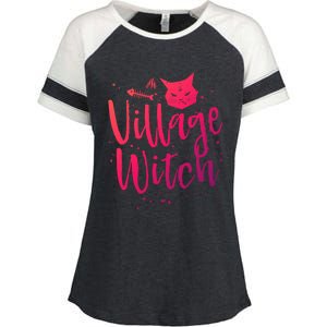 Village Witch Funny Halloween Witch Spell Outfit Costume Gift Enza Ladies Jersey Colorblock Tee