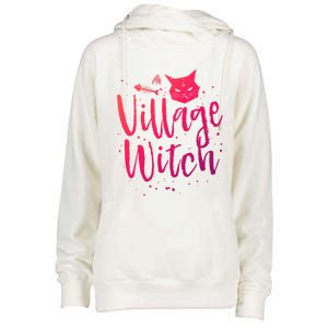 Village Witch Funny Halloween Witch Spell Outfit Costume Gift Womens Funnel Neck Pullover Hood