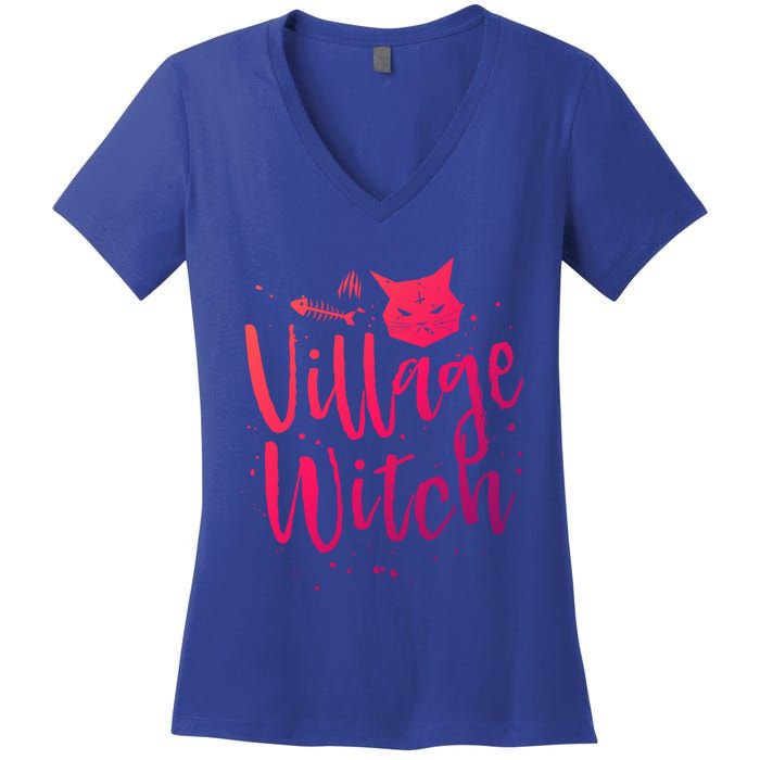 Village Witch Funny Halloween Witch Spell Outfit Costume Gift Women's V-Neck T-Shirt