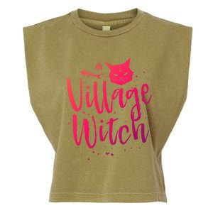 Village Witch Funny Halloween Witch Spell Outfit Costume Gift Garment-Dyed Women's Muscle Tee