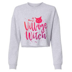 Village Witch Funny Halloween Witch Spell Outfit Costume Gift Cropped Pullover Crew