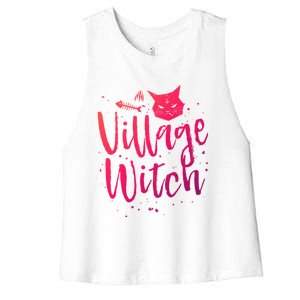 Village Witch Funny Halloween Witch Spell Outfit Costume Gift Women's Racerback Cropped Tank