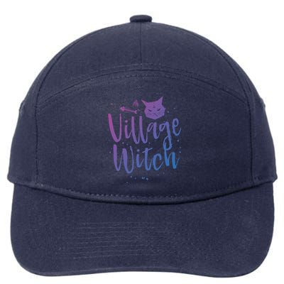 Village Witch Funny Halloween Witch Spell Outfit Costume Gift 7-Panel Snapback Hat