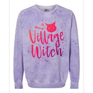 Village Witch Funny Halloween Witch Spell Outfit Costume Gift Colorblast Crewneck Sweatshirt