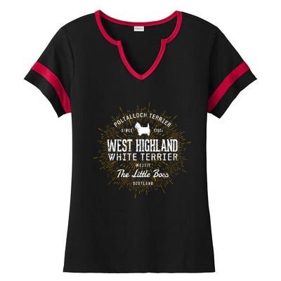 Vintage Westie For Dog Lovers West Highland White Terrier Sweatshirt Ladies Halftime Notch Neck Tee