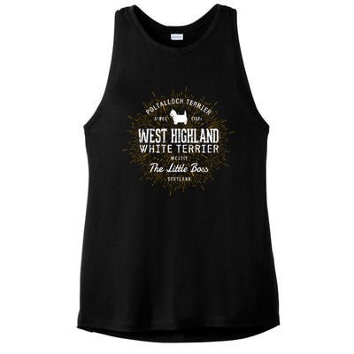 Vintage Westie For Dog Lovers West Highland White Terrier Sweatshirt Ladies PosiCharge Tri-Blend Wicking Tank