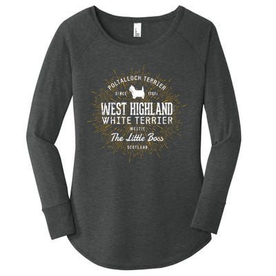 Vintage Westie For Dog Lovers West Highland White Terrier Sweatshirt Women's Perfect Tri Tunic Long Sleeve Shirt