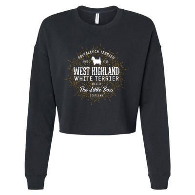 Vintage Westie For Dog Lovers West Highland White Terrier Sweatshirt Cropped Pullover Crew