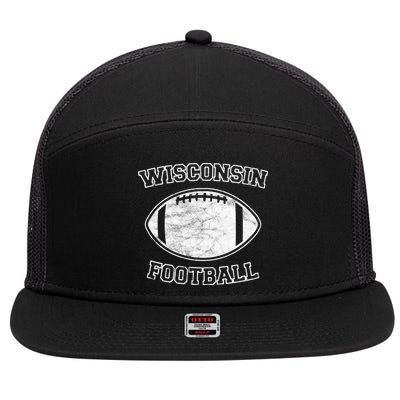 Vintage Wisconsin Football 7 Panel Mesh Trucker Snapback Hat