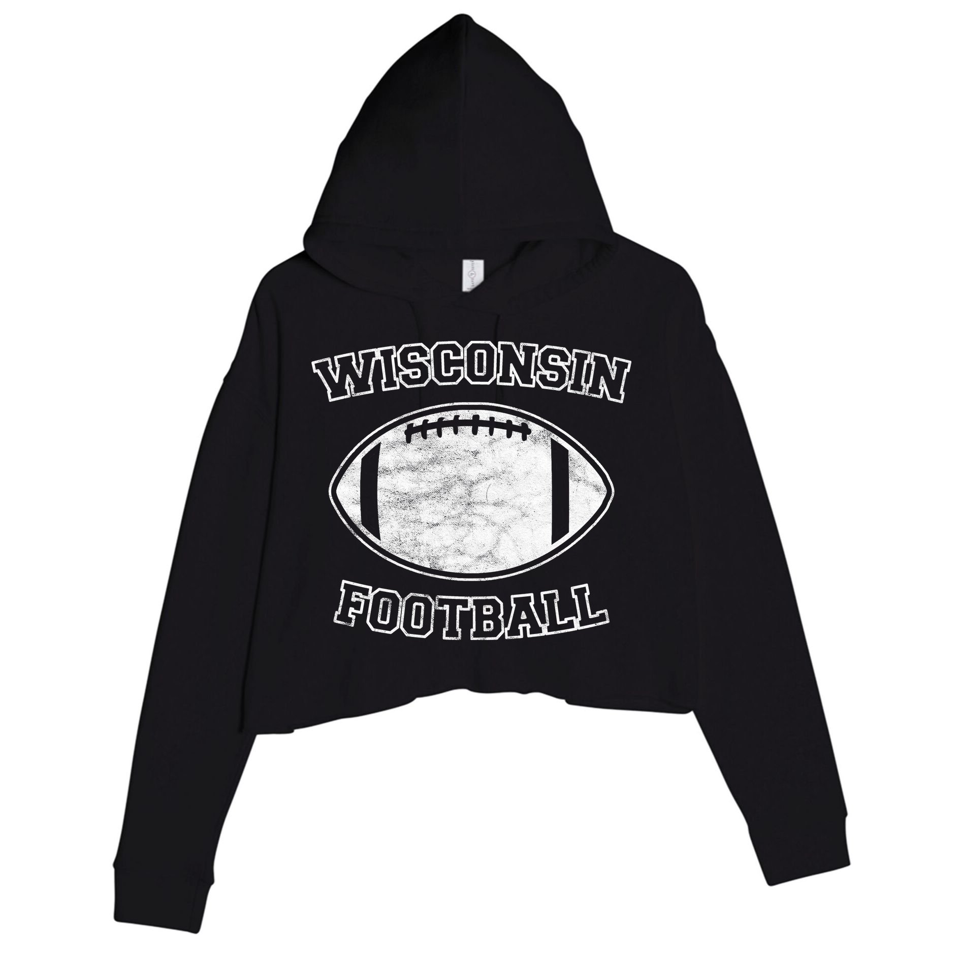Vintage Wisconsin Football Crop Fleece Hoodie