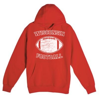 Vintage Wisconsin Football Premium Pullover Hoodie