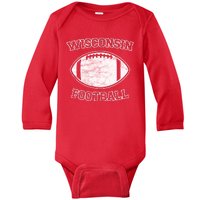 Vintage Wisconsin Football Baby Long Sleeve Bodysuit