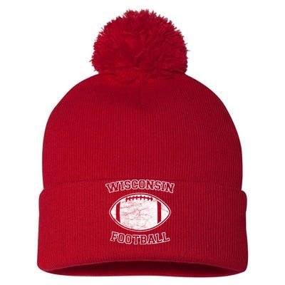 Vintage Wisconsin Football Pom Pom 12in Knit Beanie