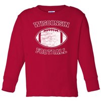 Vintage Wisconsin Football Toddler Long Sleeve Shirt