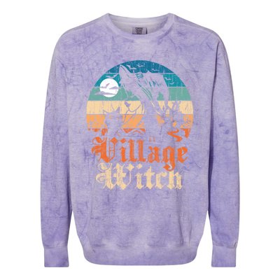 Village Witch Funny Gift Colorblast Crewneck Sweatshirt