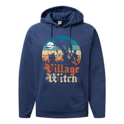 Village Witch Funny Gift Performance Fleece Hoodie