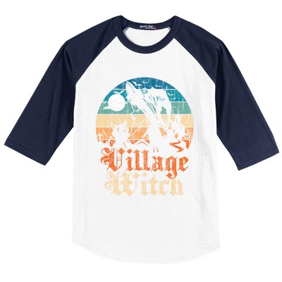 Village Witch Funny Gift Baseball Sleeve Shirt