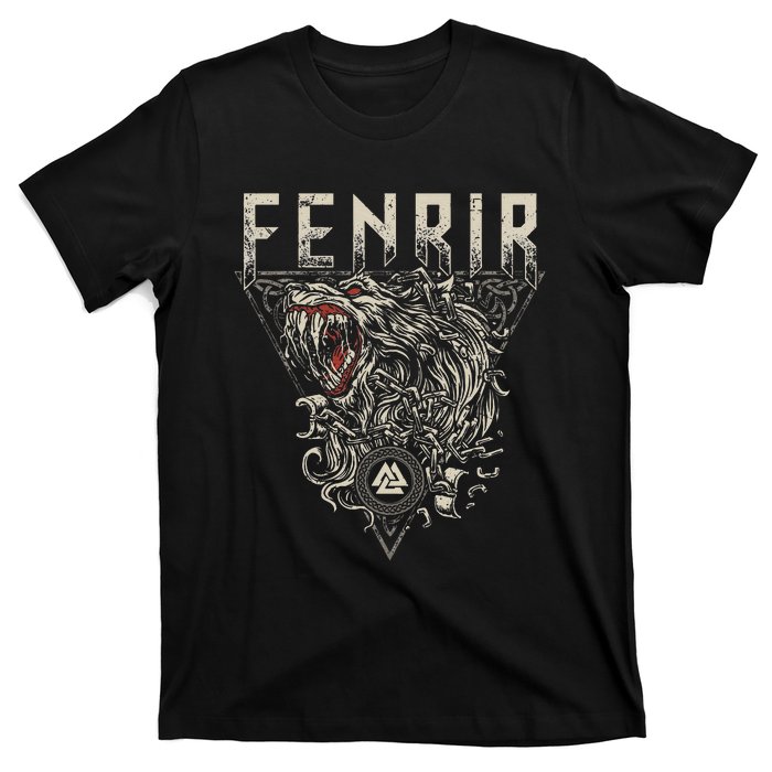 Viking Wolf Fenrir Norse Scandinavian Pagan Mythology T-Shirt