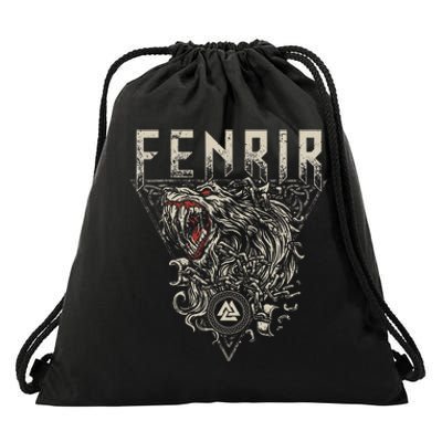 Viking Wolf Fenrir Norse Scandinavian Pagan Mythology Drawstring Bag