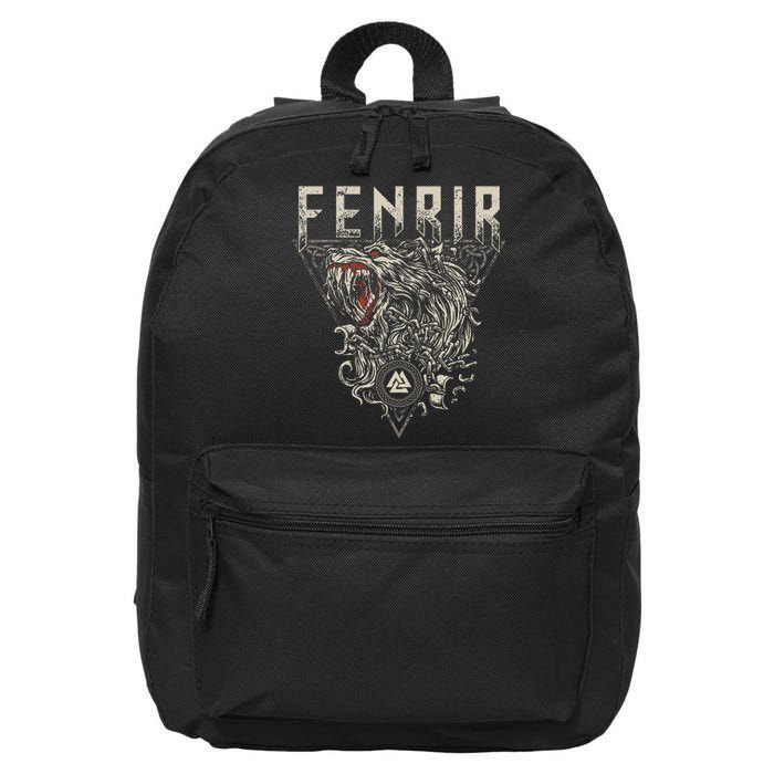 Viking Wolf Fenrir Norse Scandinavian Pagan Mythology 16 in Basic Backpack