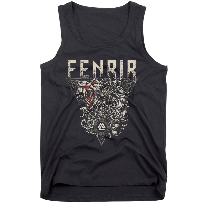 Viking Wolf Fenrir Norse Scandinavian Pagan Mythology Tank Top