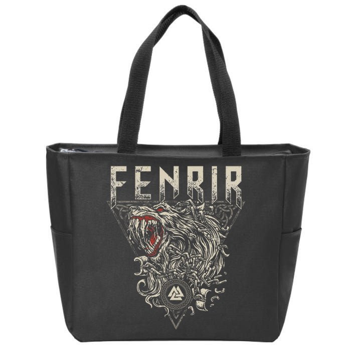 Viking Wolf Fenrir Norse Scandinavian Pagan Mythology Zip Tote Bag