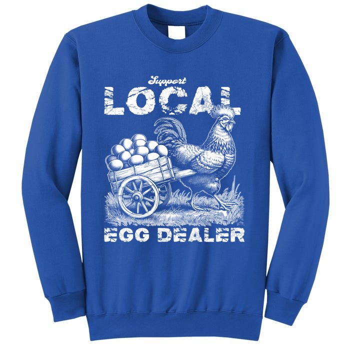 Vintage Western Funny Farm Chicken Support Local Egg Dealer Gift Sweatshirt