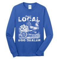 Vintage Western Funny Farm Chicken Support Local Egg Dealer Gift Tall Long Sleeve T-Shirt