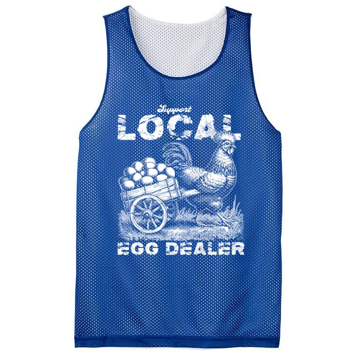 Vintage Western Funny Farm Chicken Support Local Egg Dealer Gift Mesh Reversible Basketball Jersey Tank